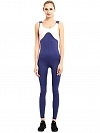 Blauer Patchwork Skinny einteiliger Yoga-Anzug HS892