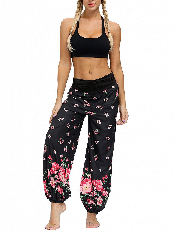 Damen Gemusterte Haremshose Yogahose für Sommer HS509