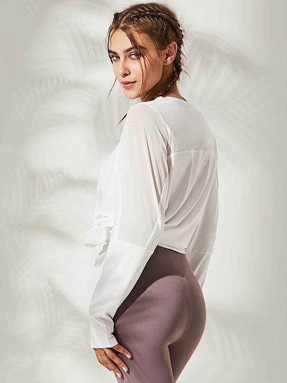 Damen Langärmliges Sport Shirt mit Mesh FT086