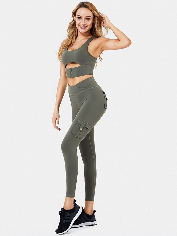 Pocket Yoga Anzug Set Zweiteilig ST284