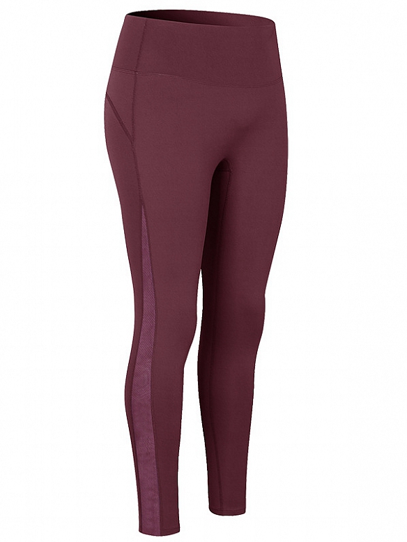 Damen Trainingsanzug Lange Mesh Leggings Yogahose Sorthose mit Tasche HS627