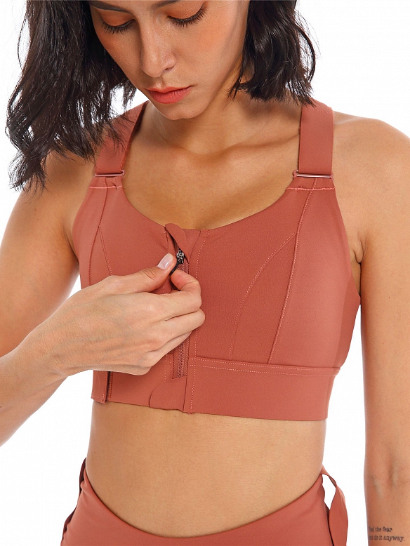 Damen Vorderverschluss Starker Halt Sport BH Große Brüste Verstellbar  FT219