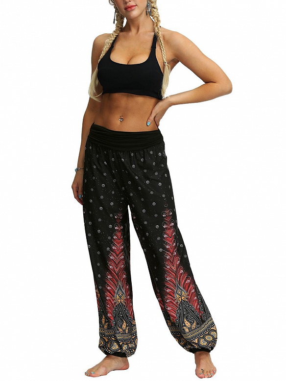 Damen Gemusterte Haremshose Yogahose für Sommer HS509