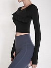 Damen Langärmliges Yoga Shirt Crop Top FT106