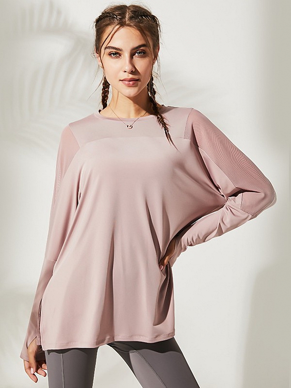 Damen Langärmliges Sport Shirt mit Mesh FT086