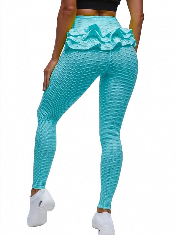 Rüsche hohe Taille Hüfte heben Übung & Fitness-Hose HS912