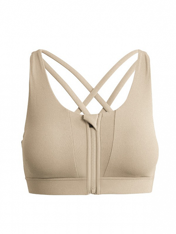 Damen Sport BH mit Reißverschluss Yoga Top FT115