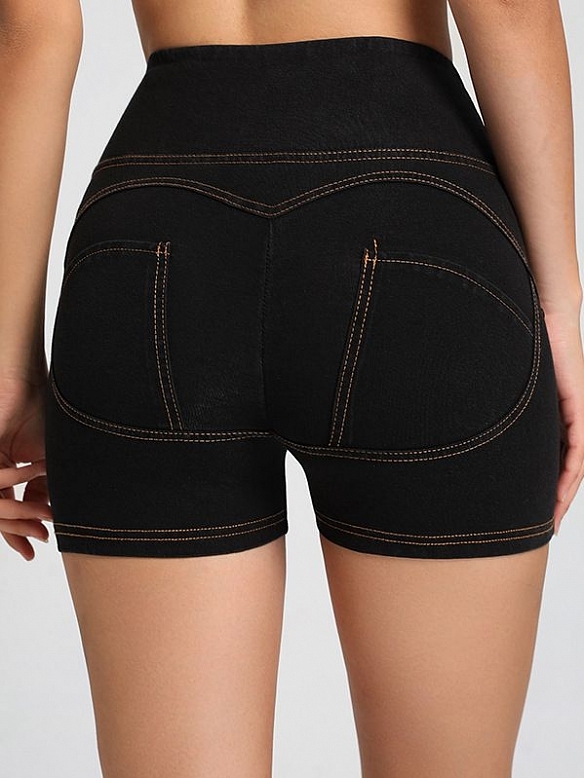 Sport Stretch Yoga-Hose Zip Pfirsich Hose HS958