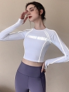 Damen Sportshirt mit Reflektierende Aufdrucke für Nachtlauf FT235