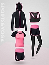 YOGA KLEIDUNG ANZUG 5ER-SET TRAININGSANZUG LAUFBEKLEIDUNG GYM FITNESS KLEIDUNG  ST096 