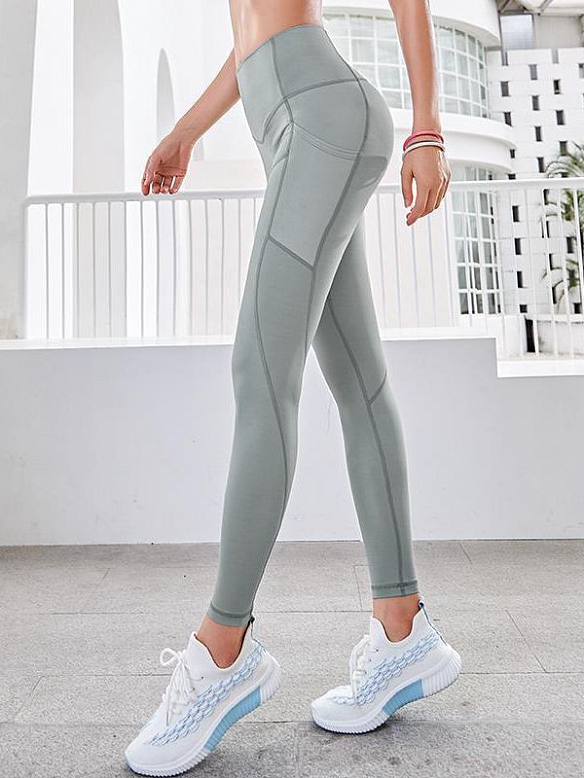 Damen Sport Leggins mit Taschen Fitnesshose HS301