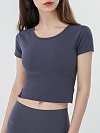 Damen Crop Top Yoga T-Shirt FT010