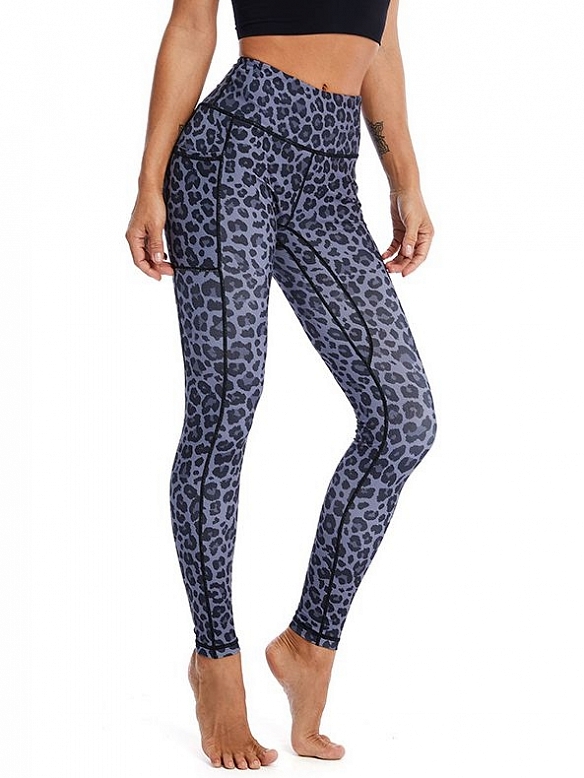 Digital bedruckte Sport- und Fitnesshosen mit Taschen HS836