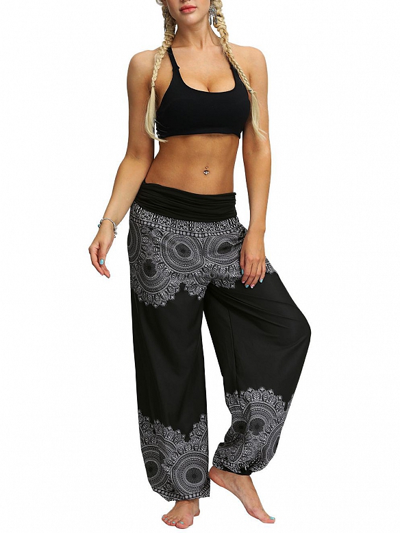 Damen Gemusterte Haremshose Yogahose für Sommer HS509
