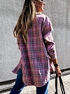 Damen Karierte Oversized Langarmshirt  FT196