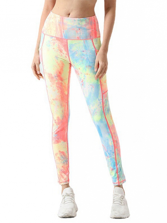 Damen Tie dye Rainbow Leggings Yogahose HS556