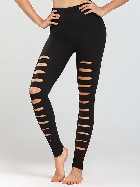 Damen Sexy Ripped Leggings Yogahose HS507