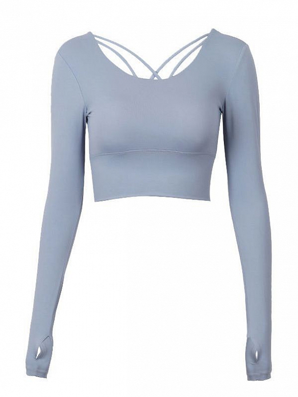 Damen Langarm Yogashirt mit Daumenloch FT204