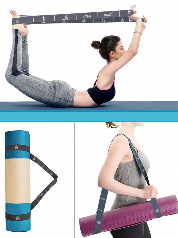 Yoga Stretch Gurt mit 6 Schleifen Waschbar AS012